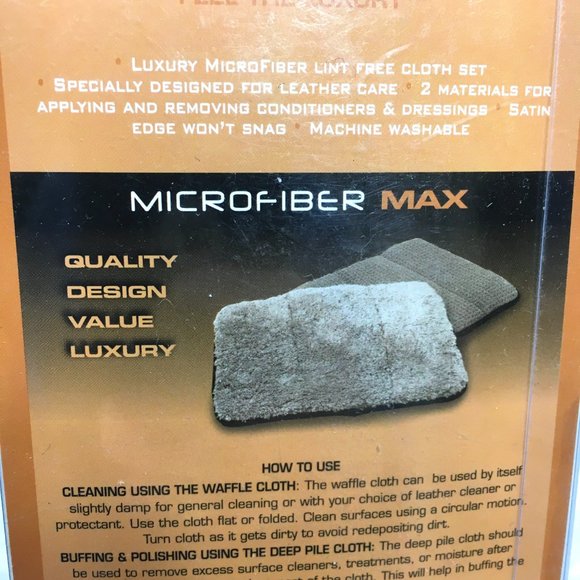Microfiber Leather Care Cleaning Cloth Set of Two Auto Spa NWT - Picture 8 of 9
